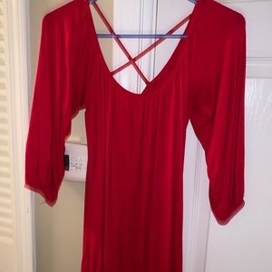 Red crossed-back top